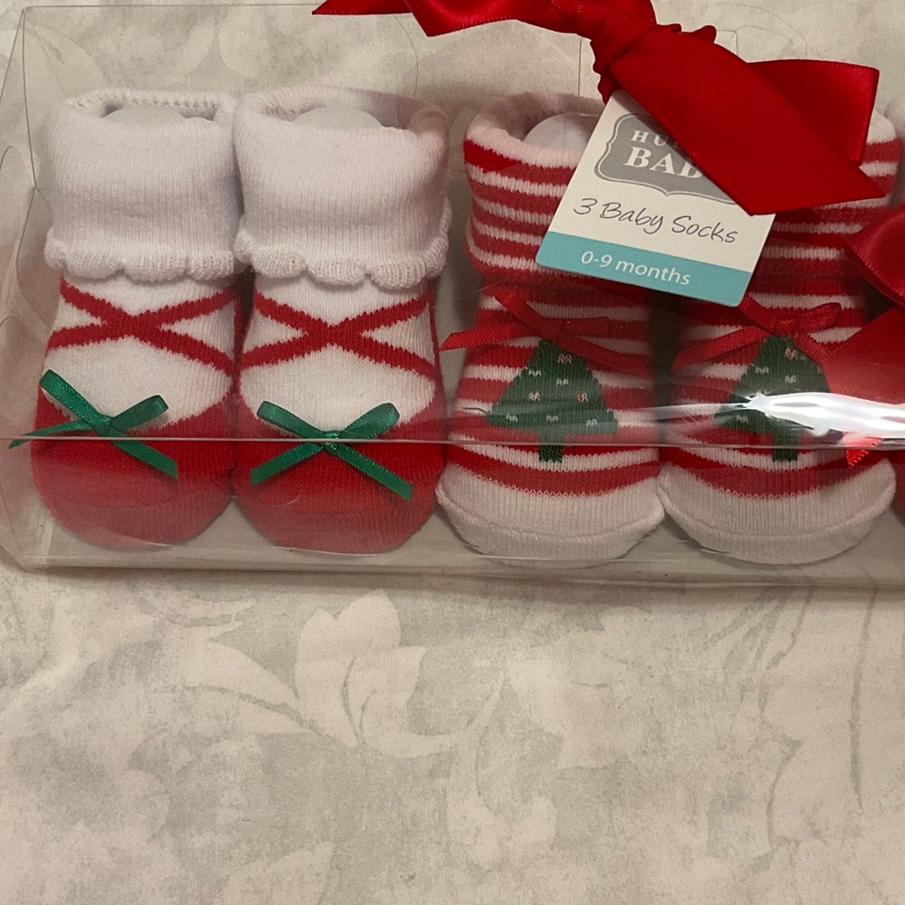 Hudson Baby Red and White Holiday Socks Set - Picture 4 of 4